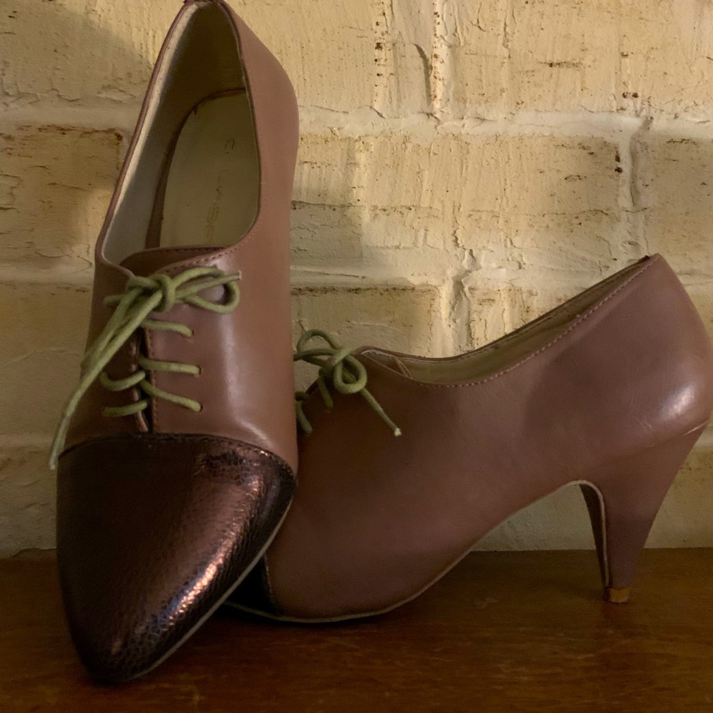 Brown,bronze , vintage style shoes